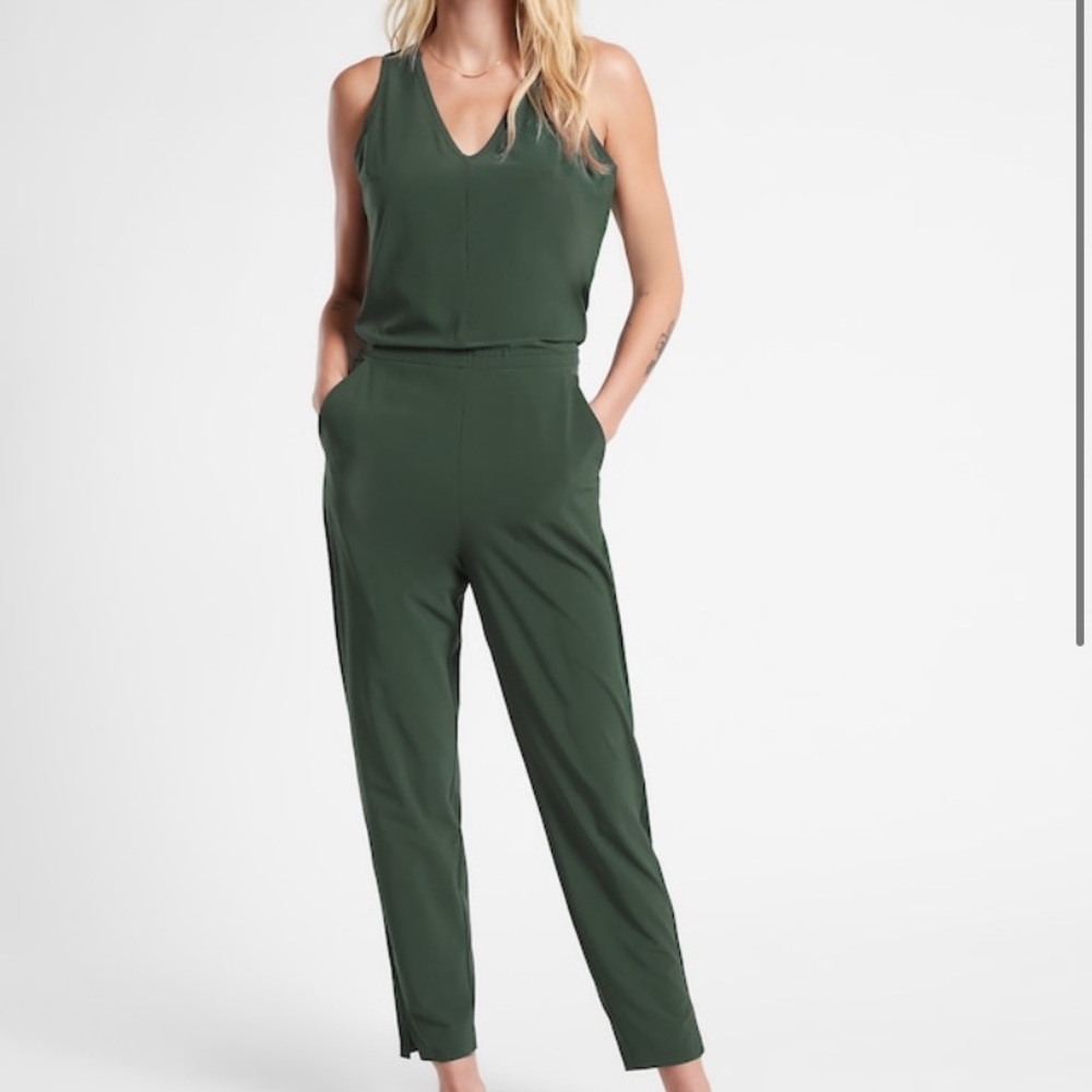 Athleta Brooklyn Jumpsuit Seaweed Snack Featherweight Stretch